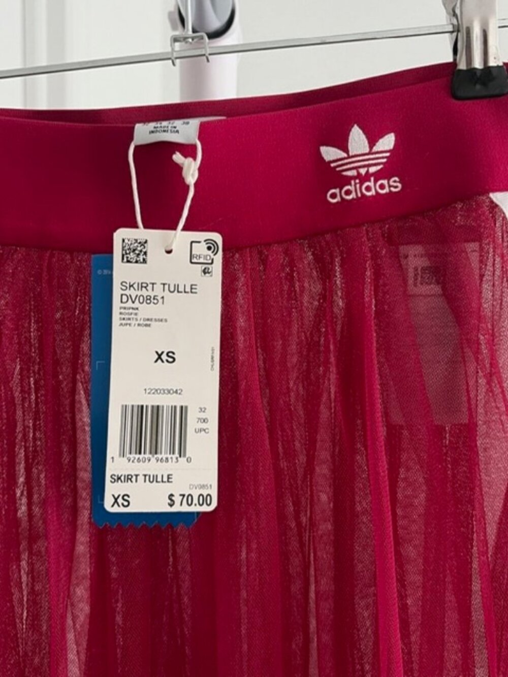 XS Long Tulle Addidas Hot Pink Skirt